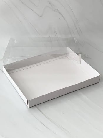 Универсальная коробка с прозрачной крышкой 26х21х3 см., белая — изображение 3